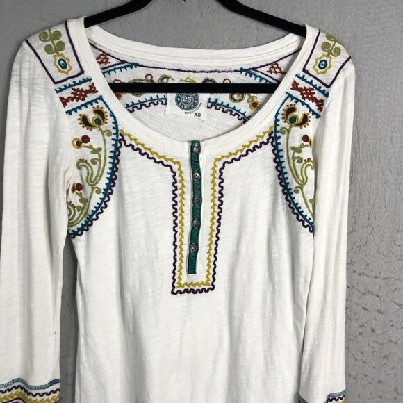 Double D Ranch Cream Embroidered Long Sleeve Top - Picture 12 of 16